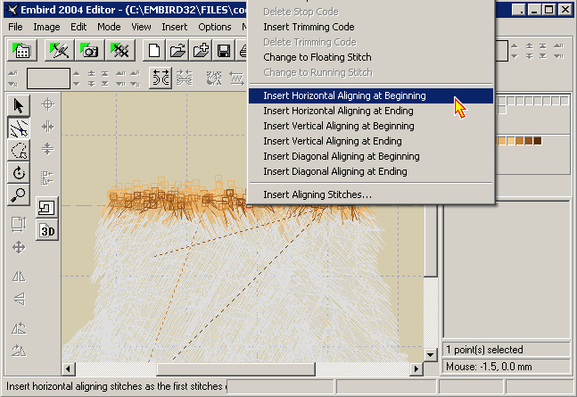 Insert horizontal aligning at beginning