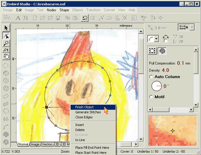 Embird Tutorial - Digitizing Studio - How to Create Curve Objects