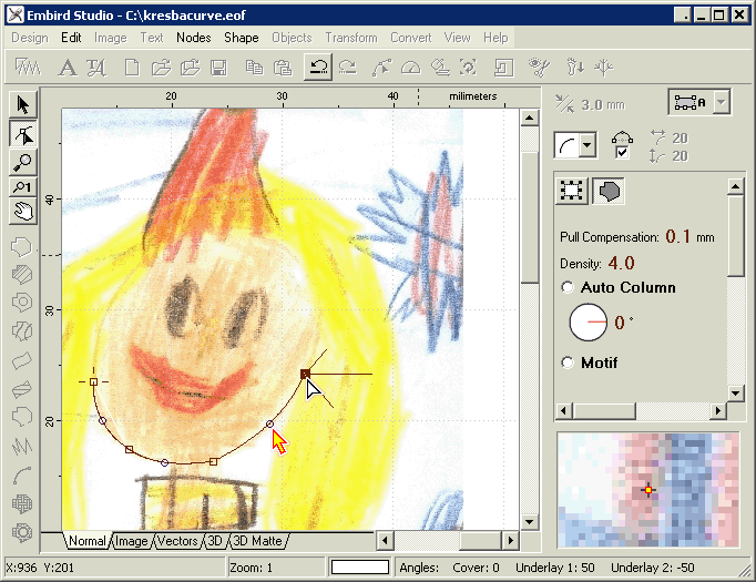 Embird Tutorial - Digitizing Studio - How to Create Curve Objects