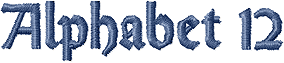 Embroidery lettering - pre-digitized alphabet 12