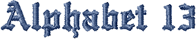 Embroidery lettering - pre-digitized alphabet 13