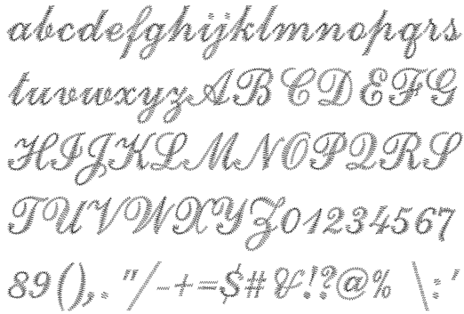 Embroidery lettering - pre-digitized alphabet 11
