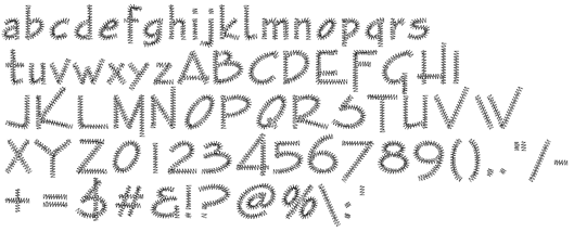 Embroidery lettering - pre-digitized alphabet 14