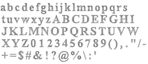 Embroidery lettering - pre-digitized alphabet 16