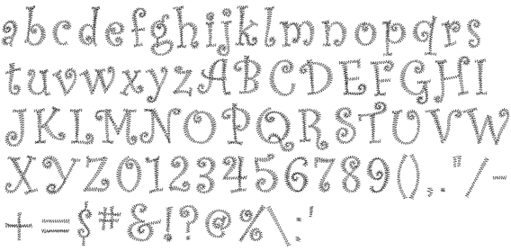 Embroidery lettering - pre-digitized alphabet 17