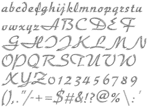 Embroidery lettering - pre-digitized alphabet 19
