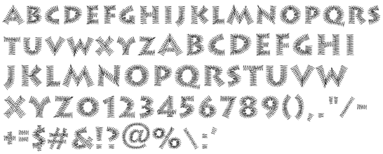 Embroidery lettering - pre-digitized alphabet 20