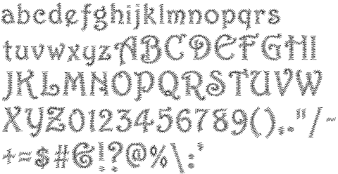 Embroidery lettering - pre-digitized alphabet 21