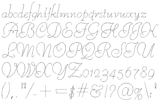 Embroidery lettering - pre-digitized alphabet 22