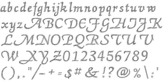 Embroidery lettering - pre-digitized alphabet 23