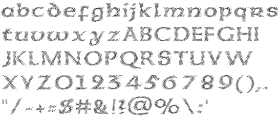 Embroidery lettering - pre-digitized alphabet 29
