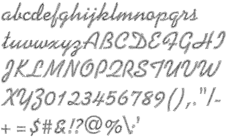 Embroidery lettering - pre-digitized alphabet 3