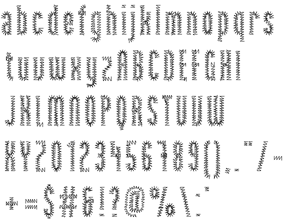 Embroidery lettering - pre-digitized alphabet 30