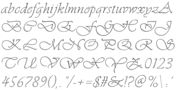 Embroidery lettering - pre-digitized alphabet 31