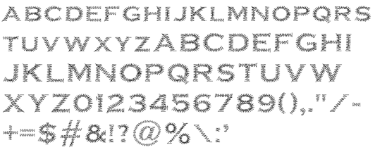 Embroidery lettering - pre-digitized alphabet 32