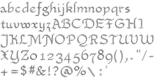 Embroidery lettering - pre-digitized alphabet 33