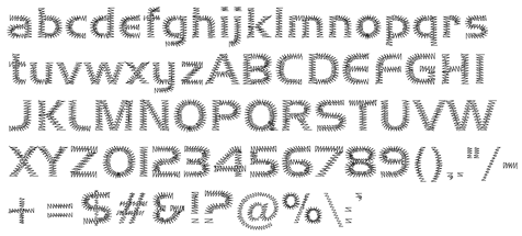 Embroidery lettering - pre-digitized alphabet 35