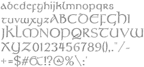 Embroidery lettering - pre-digitized alphabet 37