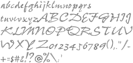Embroidery lettering - pre-digitized alphabet 40