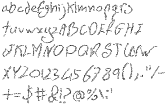 Embroidery lettering - pre-digitized alphabet 41
