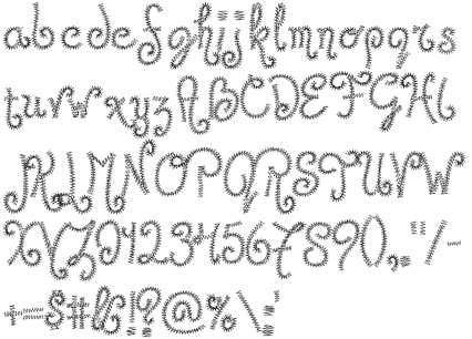 Embroidery lettering - pre-digitized alphabet 42