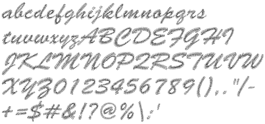 Embroidery lettering - pre-digitized alphabet 5