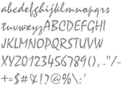 Embroidery lettering - pre-digitized alphabet 6