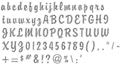 Embroidery lettering - pre-digitized alphabet 7