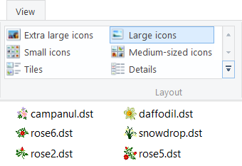 Select lerge icons in Windows Explorer