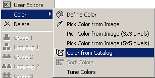 Pop-up menu - Color