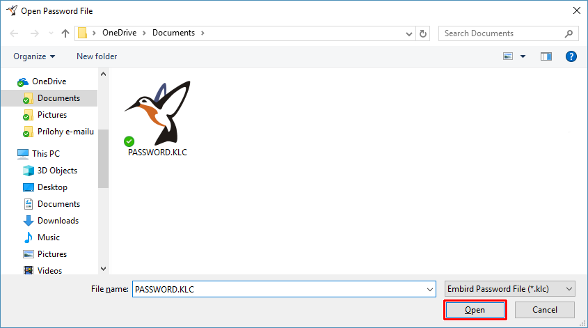 Browse to back-up file location