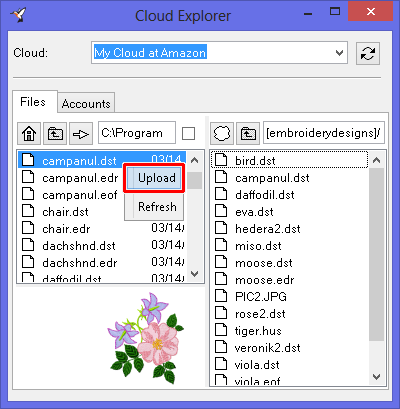 Upload file to Cloud