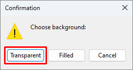 Select "Transparent" background option