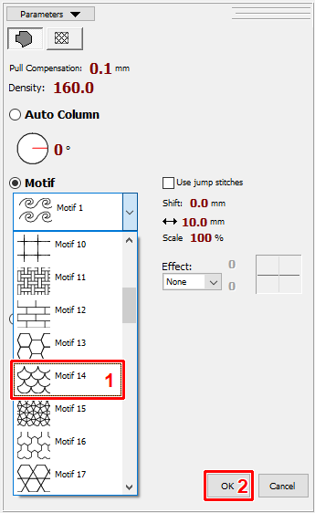 Select fill type and pattern