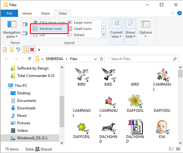Change icon size in Explorer