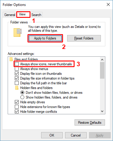 Apply chosen view mode to all folders