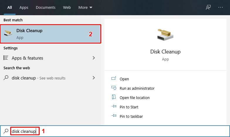 Launch Disk Cleanup utility
