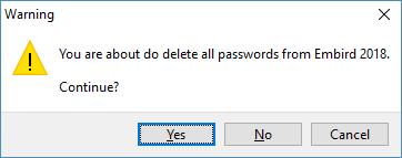 Confirm passwords removal