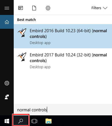 Embird Tutorial - Search for "normal controls" shortcut