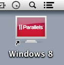 Parallels Desktop and Windows 8 installed on the Mac