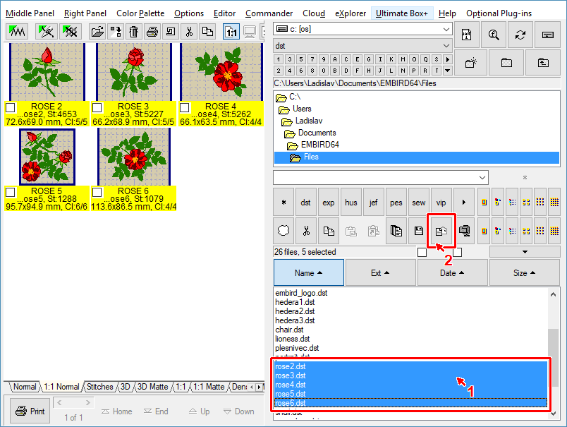 Select files