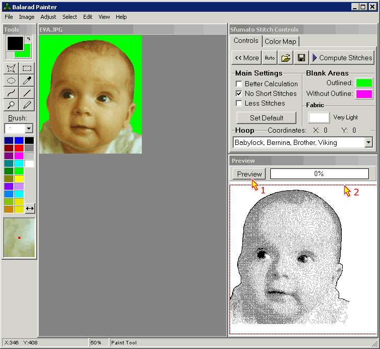 Embird Tutorial - Sfumato Stitch (old version): Creating Design