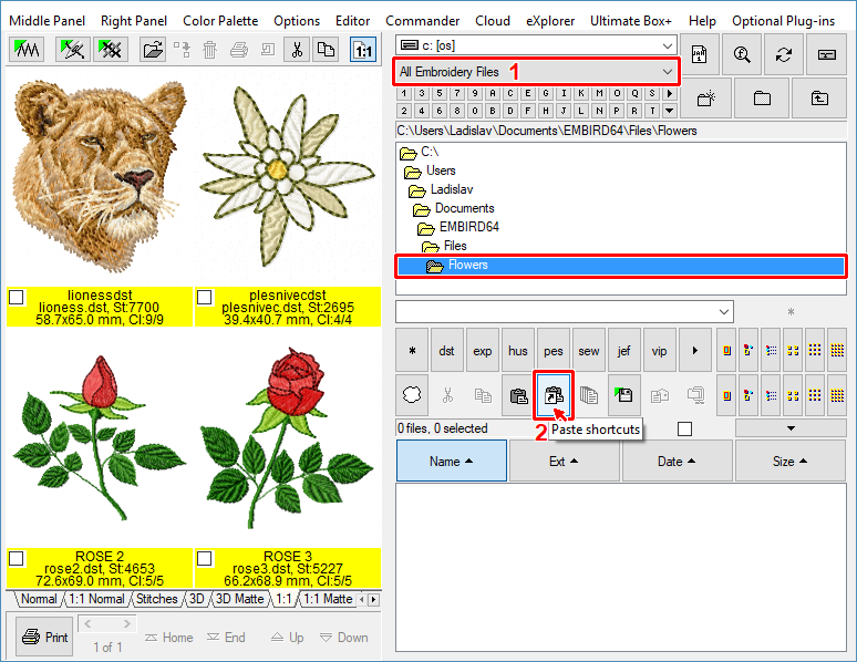 Paste shortcuts to files in clipboard