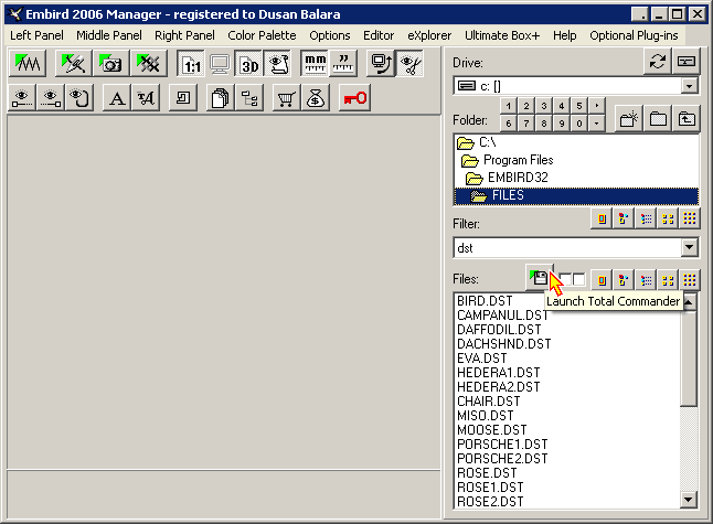 Embird Tutorial - Co-operation with Total Commander