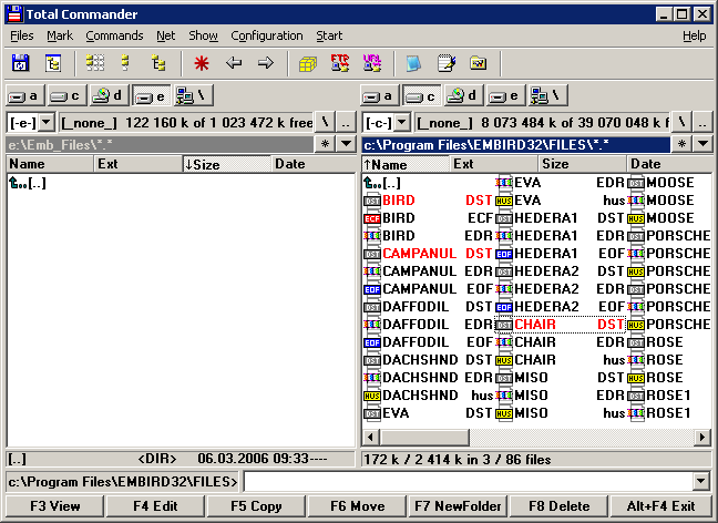 Embird Tutorial - Co-operation with Total Commander