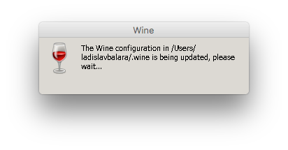 Wait until "Wine" finishes its initial setting
