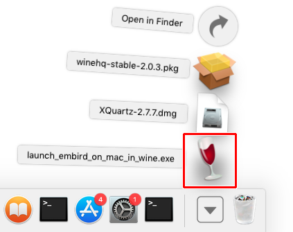 Download "launch_embird_on_mac_in_wine.exe" and use it to launch Embird