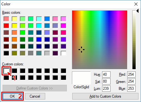 Choose transparent color