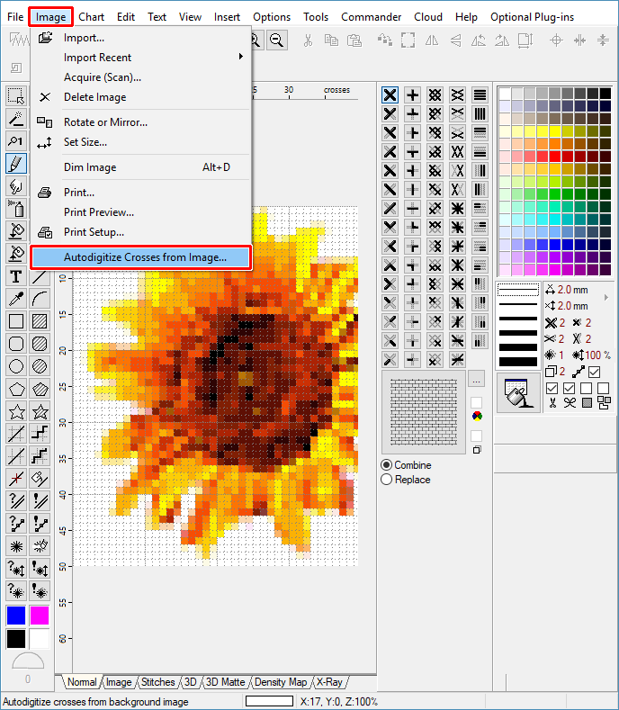Autodigitize Crosses from Image