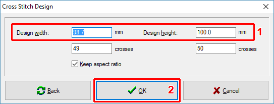 Check design size